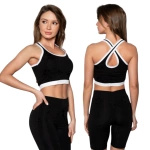 Bluzka Damska Top Na Ramiączka Czarny XL