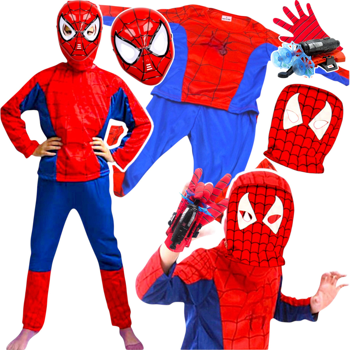 SPIDERMAN - STRÓJ DLA CHŁOPCA + MASKA rozmiar L 122-128