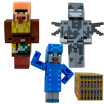 MINECRAFT ZESTAW FIGUREK 6w1 FIGURKI Z GRY SZKIELETOR VILAGER ZESTAW 6w1