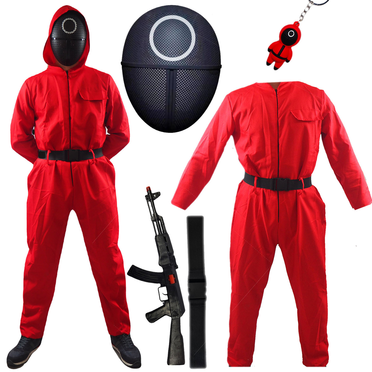 SQUID GAME Strój Na Halloween Kombinezon rozm.XXL + Breloczek