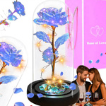 WIECZNA RÓŻA W SZKLE ŚWIECĄCA LED POMYSŁ NA ORYGINALNY PREZENT DLA KOBIET FLOWER BOX