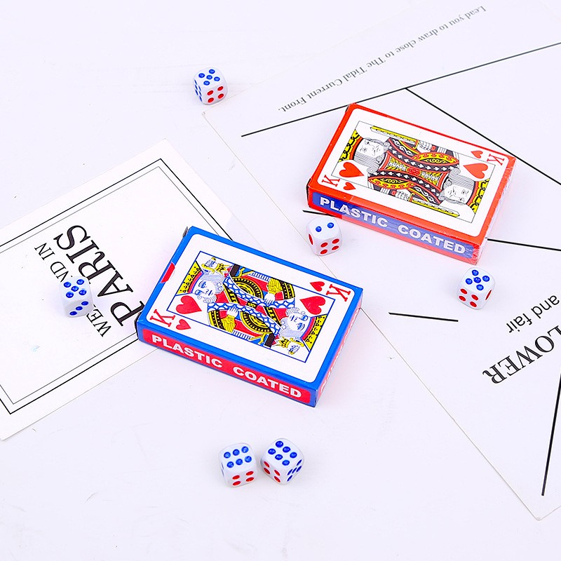 GRA KARCIANA KARTY DO GRY POKER MAKAO 2 TALIE KOŚCI RODZINNA GRA KARCIANA