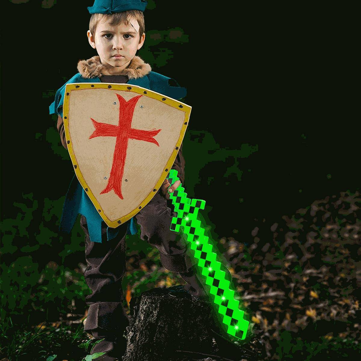 ****NIE AKTYWNY***** MINECRAFT Miecz ze światłem i z dźwiękiem pixel zielony