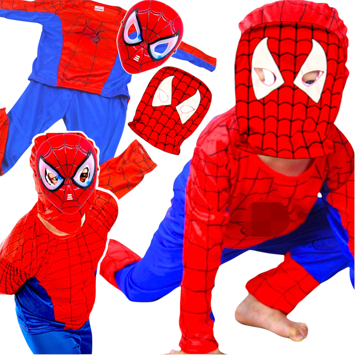 SPIDERMAN - STRÓJ DLA CHŁOPCA + MASKA rozmiar L 122-128