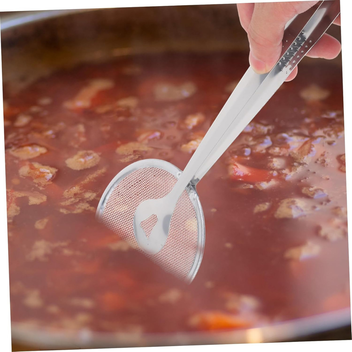 Szczypce z Sitkiem do Odsączania Smażonych Potraw Łapka STAL NIERDZEWNA