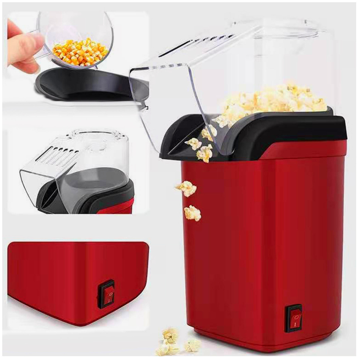 BEZTŁUSZCZOWA DOMOWA MASZYNA DO POPCORNU 1200W 230V IDEALNA NA PREZENT