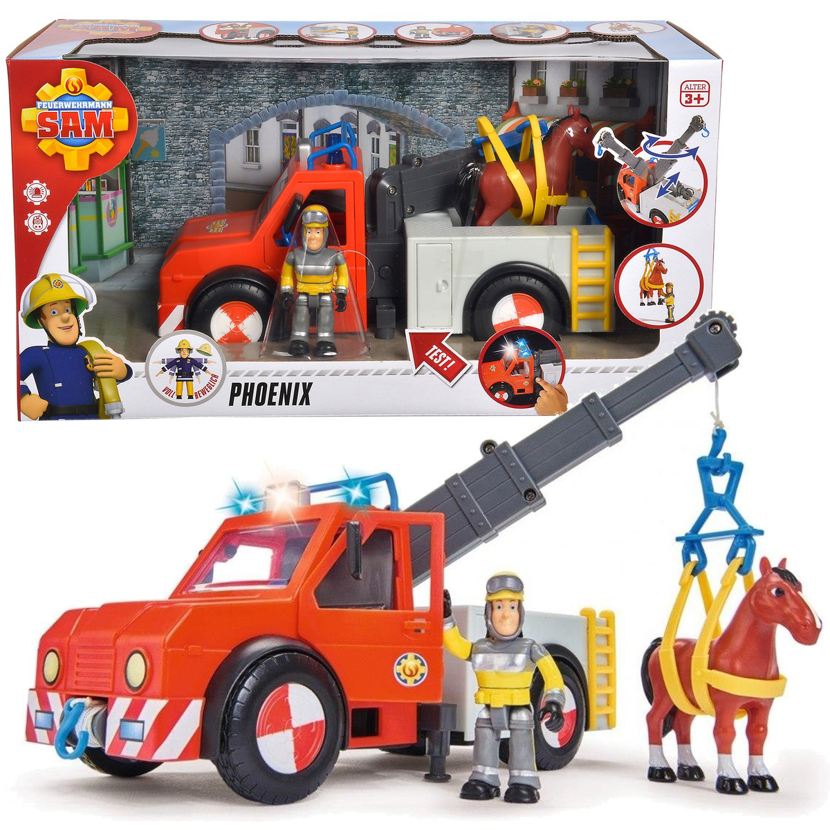 SIMBA STRAŻAK SAM Wóz Strażacki Phoenix + figurki