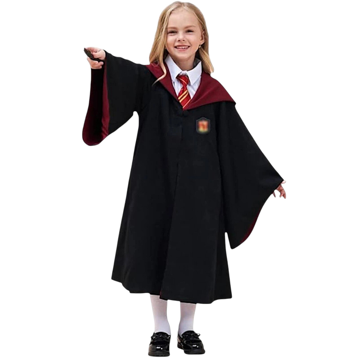 STRÓJ HARRY POTTER + OKULARY + RÓŻDŻKA ZESTAW HARREGO POTTERA