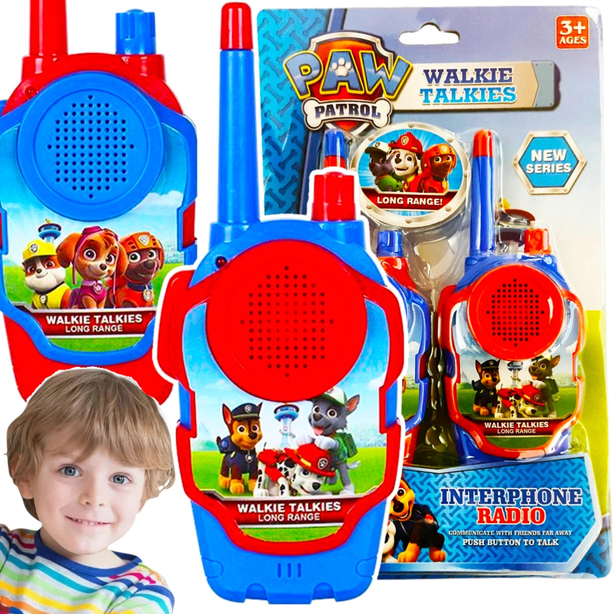 PSI PATROL Zestaw Walkie Talkie - 2 Krótkofalówki + Zegarek z projektorem