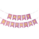 Girlanda Urodzinowa Happy Birtday Fioletowa Błyszcząca 