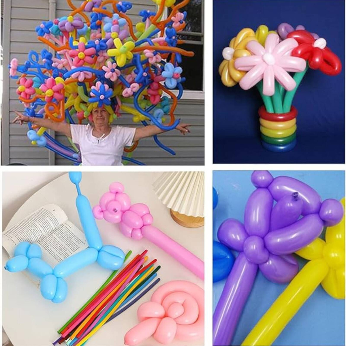 BALONY DO MODELOWANIA SKRĘCANIA 20SZT Z POMPKĄ RURKI KOLOROWE ZESTAW POMPKA