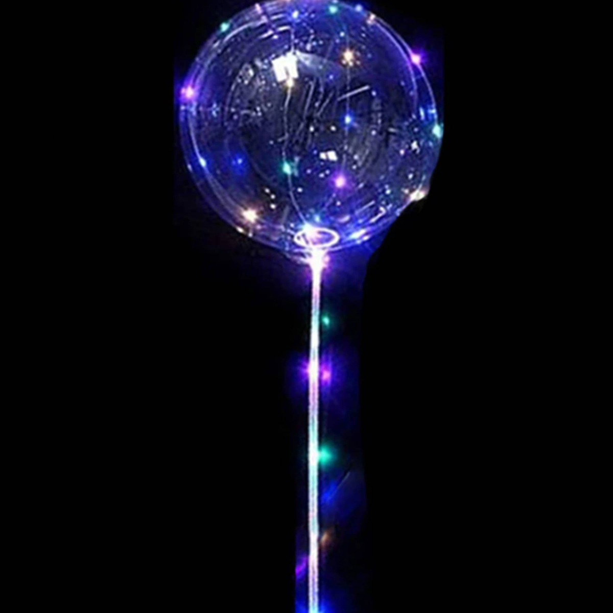 KOLOROWY BALON LED ŚWIECĄCY DUŻY MOCNY ŚWIATEŁKA NA PATYKU DEKORACJA ŚWIECI