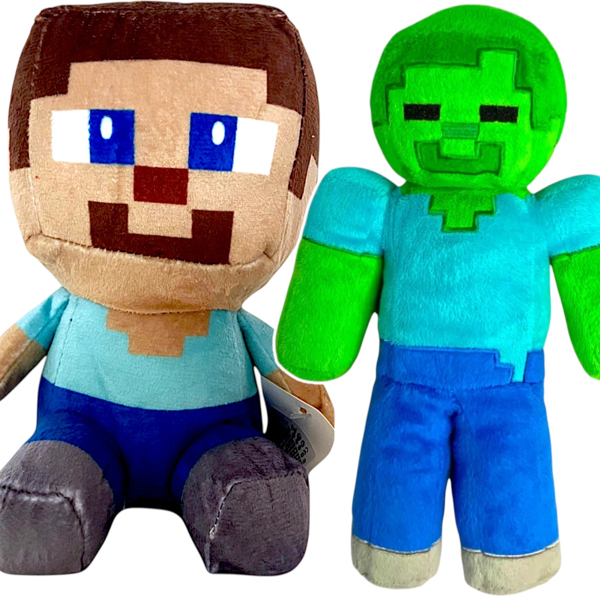 MINECRAFT - ZESTAW PLUSZOWYCH MASKOTEK 2w1 JEŻDŻACY STEVE ZOMBIE