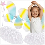 STRÓJ DLA DZIEWCZYNKI MOTYLEK WRÓŻKA SKRZYDEŁKA RÓŻDŻKA SPÓDNICZKA 3w1