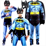 BATMAN - STRÓJ DLA CHŁOPCA GRUBY Z MIĘŚNIAMI DELUXE + MASKA NA TWARZ