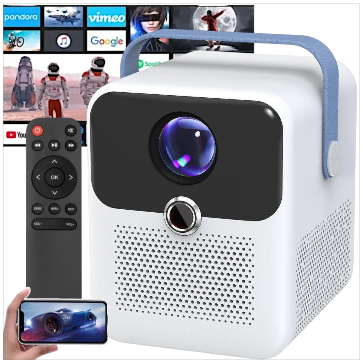 PROJEKTOR 4K LED KONSOLA GAME STICK PRO ANDROID 2 PADY GRY PILOT WIFI USB