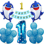 Balony Zestaw Urodzinowy Baby Shark 1 Roczek