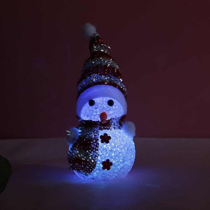 ŚWIECĄCA OZDOBA BAŁWANEK DEKORACJA NA ŚWIĘTA BAŁWAN LAMPKA LED ŚWIECI 16CM
