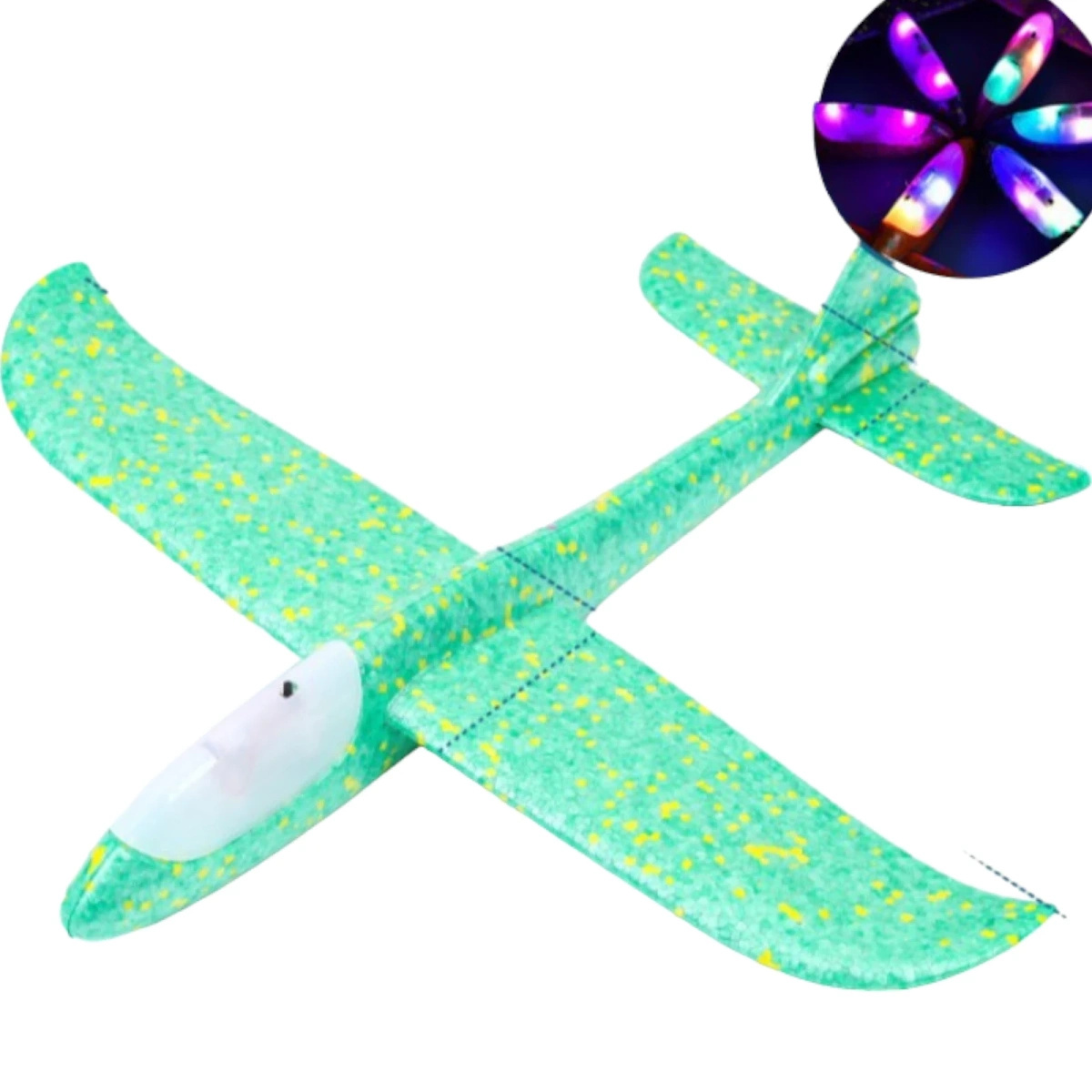 SAMOLOT ZE STYROPIANU STYROPIANOWY RZUTKA DUŻY 47CM LATAJĄCY ŚWIECĄCY LED