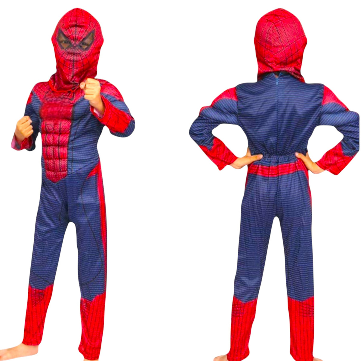 SPIDERMAN - STRÓJ DLA CHŁOPCA GRUBY Z MIEŚNIAMI DELUXE