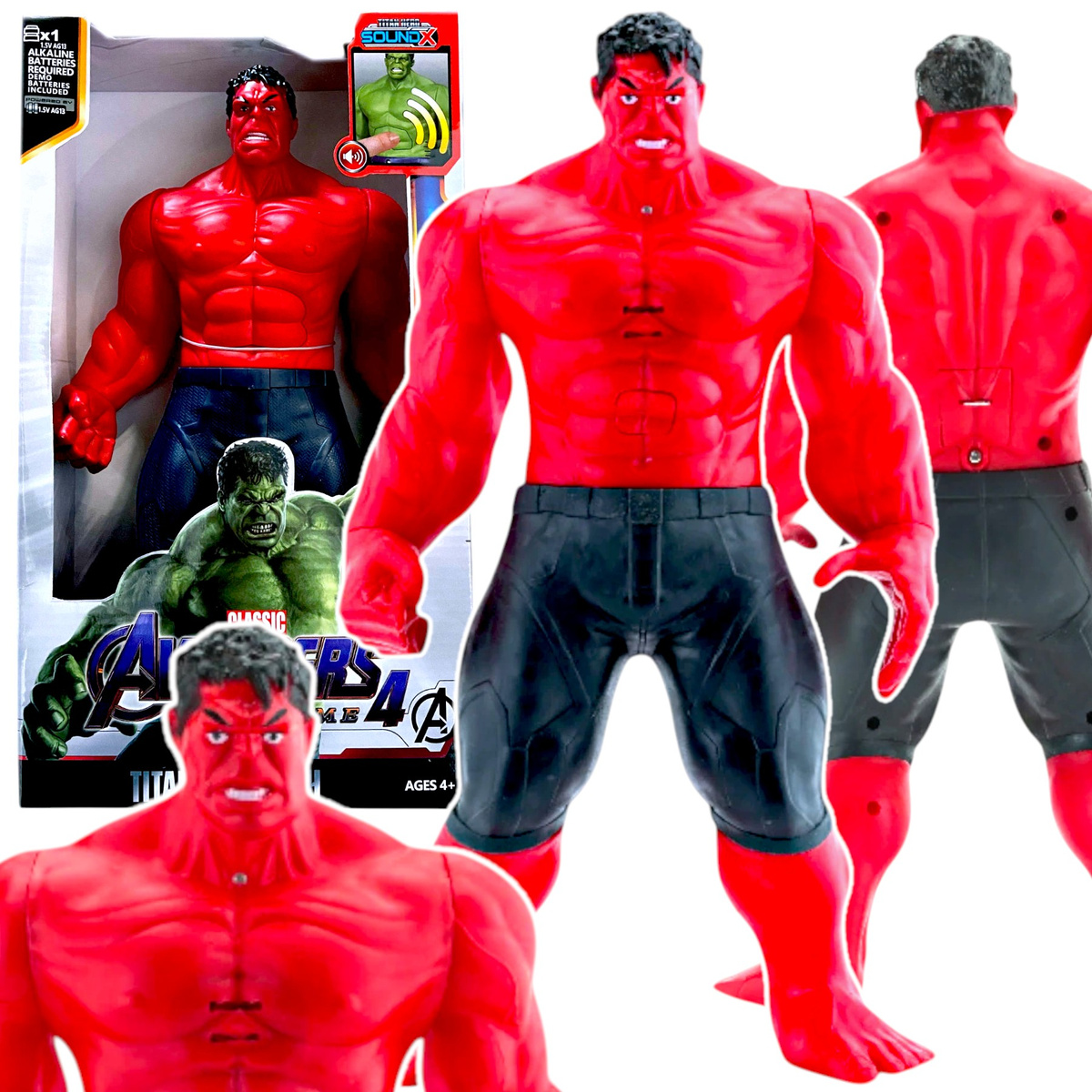 AVENGERS - FIGURKA HULK CZERWONY THADDEUS ROSS 30CM ZABAWKA INTERAKTYWNA