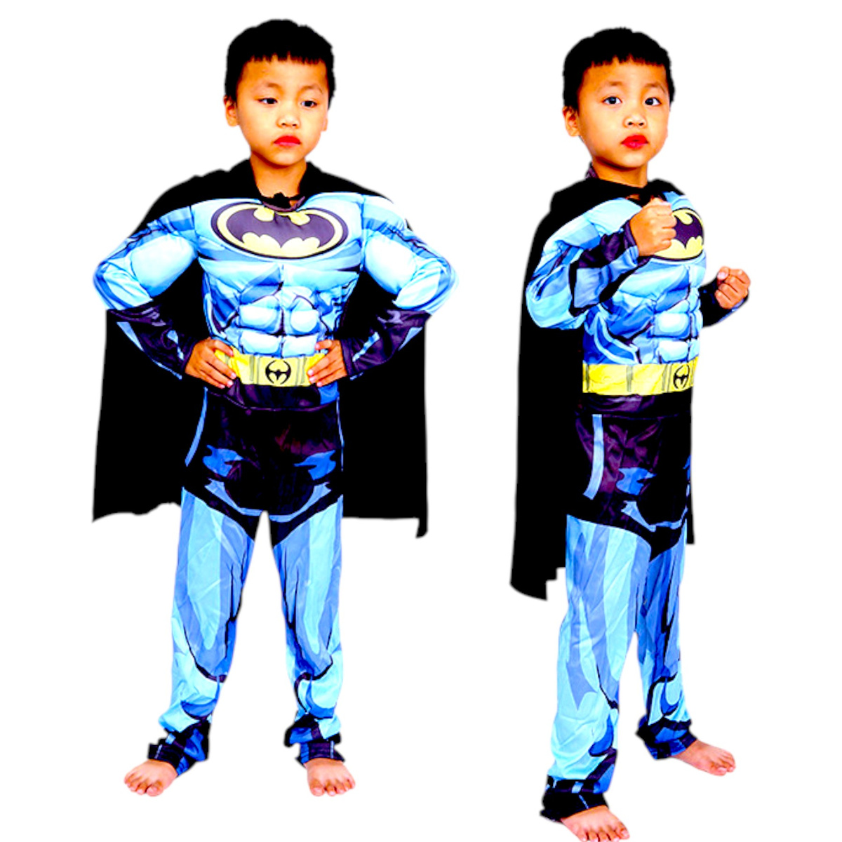 BATMAN - STRÓJ DLA CHŁOPCA GRUBY Z MIĘŚNIAMI DELUXE + MASKA NA TWARZ