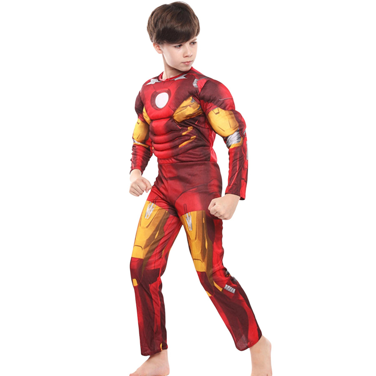 STRÓJ IRONMANA KOSTIUM IRON MAN GRUBY Z MIĘŚNIAMI rozmiar S
