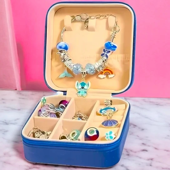 ZESTAW KORALIKÓW DO ROBIENIA BRANSOLETEK BIŻUTERII 40 EL STITCH LILO STICH