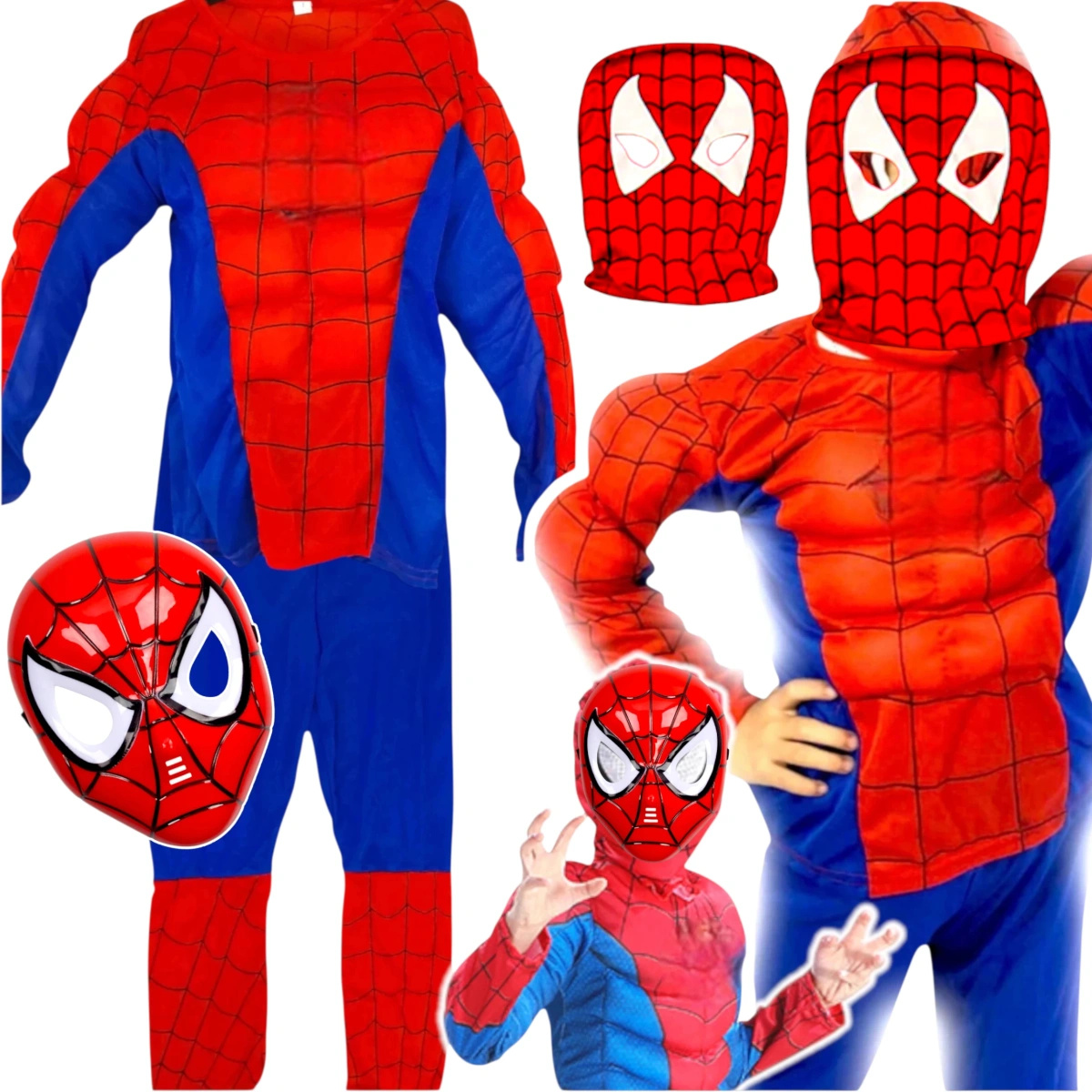 SPIDERMAN - STRÓJ DLA DZIECI + MASKA rozmiar L