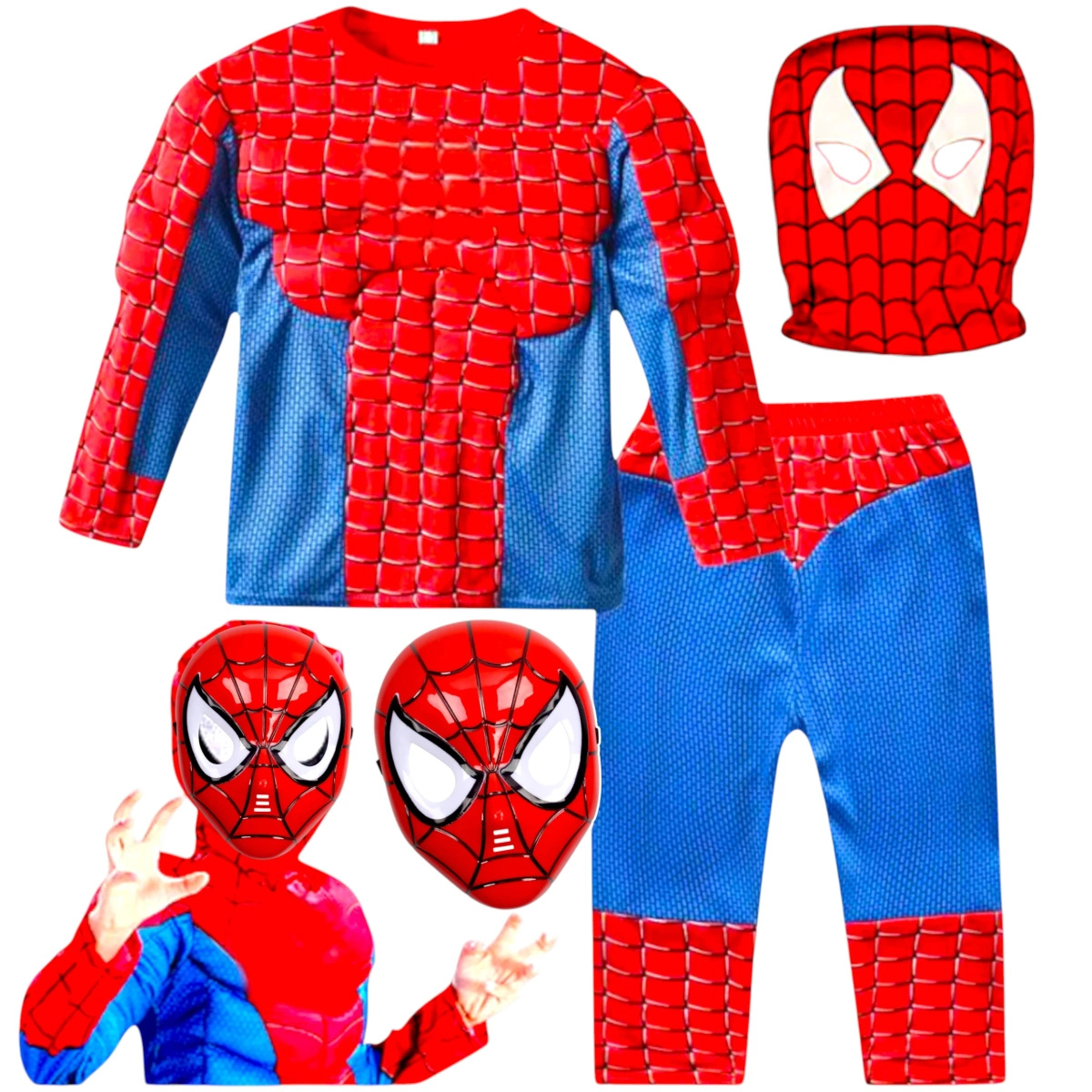 SPIDERMAN - STRÓJ DLA DZIECI + MASKA rozmiar L