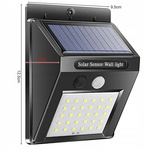 Lampa Solarna z Czujnikiem Ruchu i Zmierzchu 30LED Czujka Do Elewacji