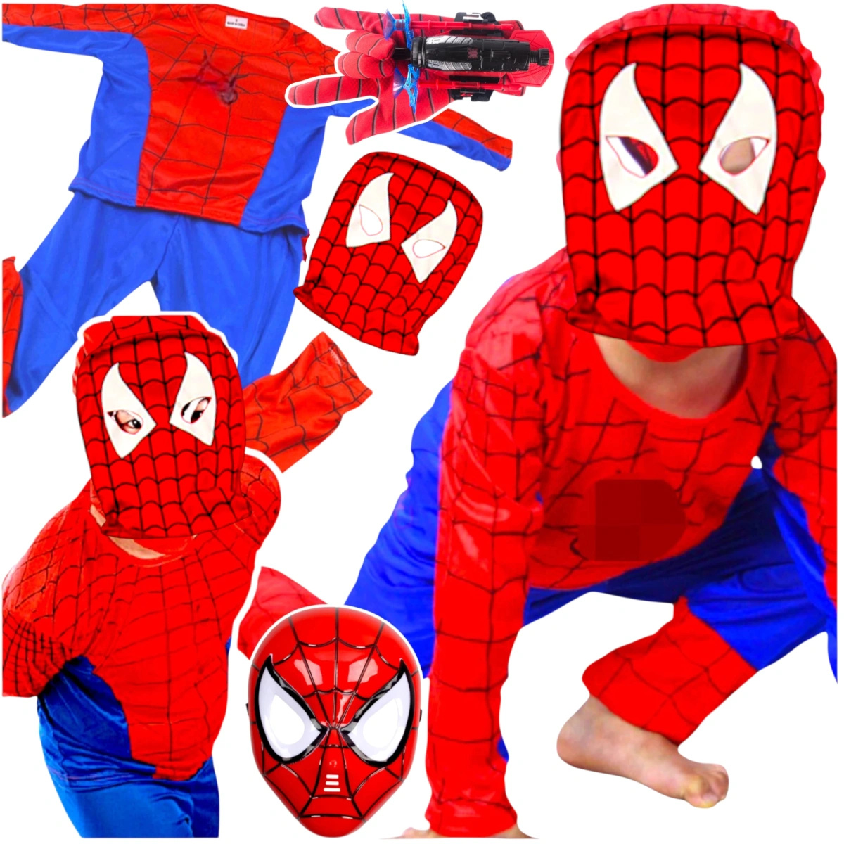 SPIDERMAN - STRÓJ DLA CHŁOPCA + MASKA rozmiar L 122-128
