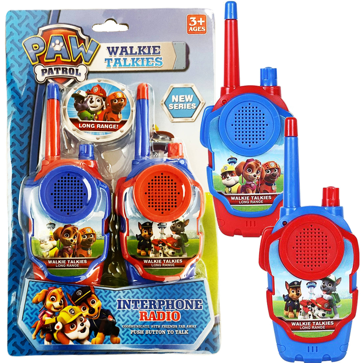 PSI PATROL Zestaw Walkie Talkie - 2 Krótkofalówki + Zegarek z projektorem