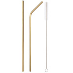 METALOWE SŁOMKI DO PICIA ZESTAW 2w1 SŁOMKA ZE STALI EKO RURKA WIELORAZOWA