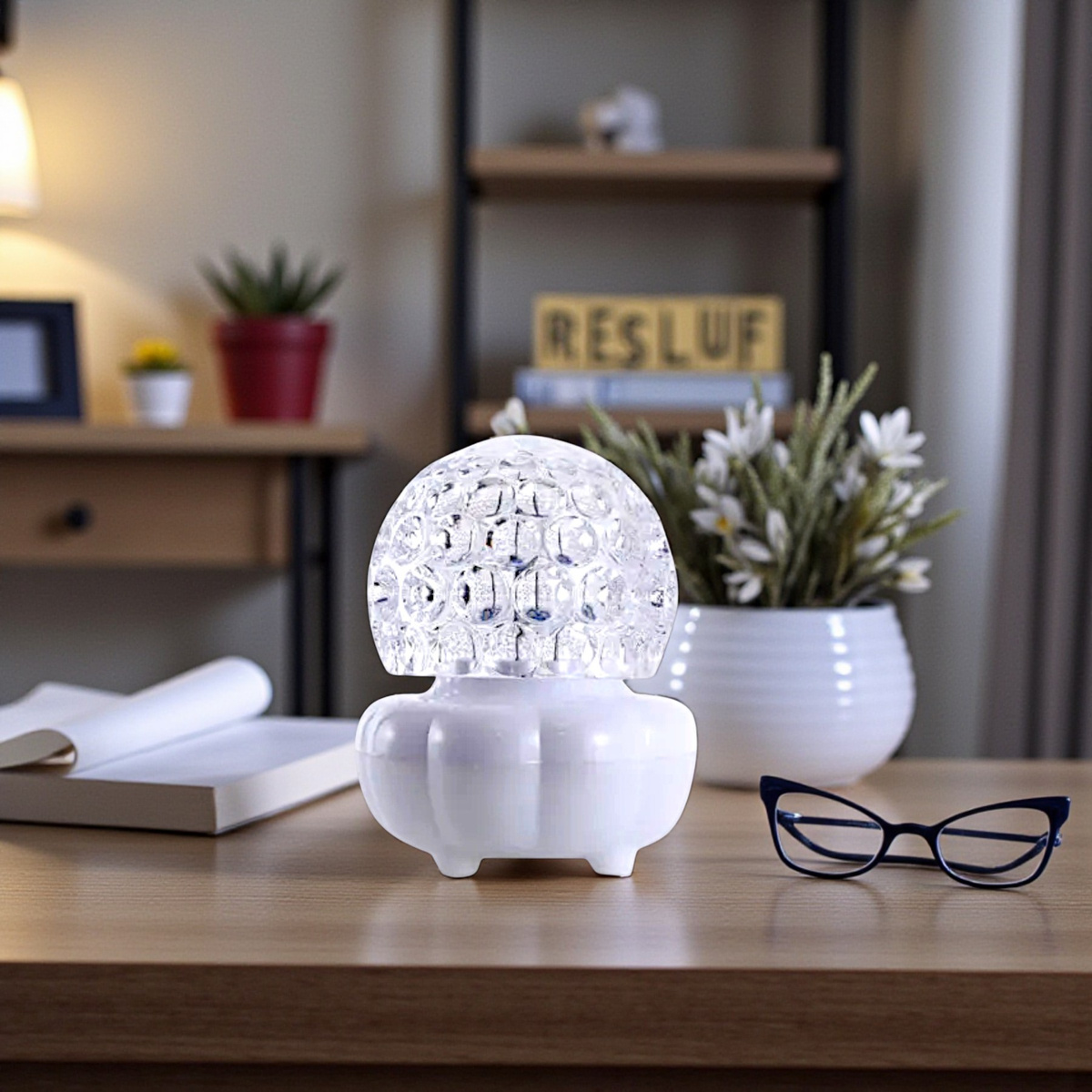 LAMPA DYSKOTEKOWA OBROTOWA LED DEKORACJA DESIGNERSKA KOLOROWY KRYSZTAŁ