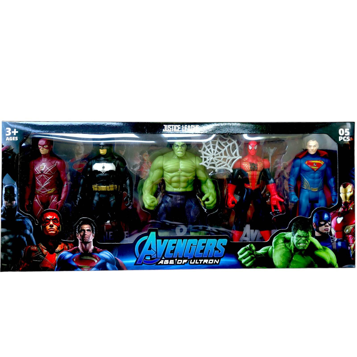 AVENGERS DUŻY ZESTAW 5w1 FIGURKA SPIDERMAN BATMAN HULK SUPERMAN FIGURKI 