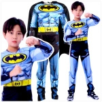 BATMAN - STRÓJ DLA CHŁOPCA GRUBY Z MIĘŚNIAMI DELUXE + MASKA NA TWARZ