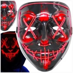 MASKA ŚWIECĄCA LED NA IMPREZĘ NA HALLOWEEN ŚWIECI W CIEMNOŚCI NA TWARZ