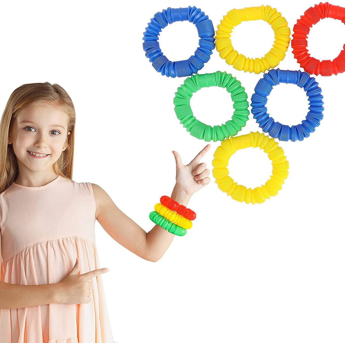 RURKA ANTYSTRESOWA RURKI SENSORYCZNE MEGA ZESTAW 24 SZTUKI FIDGET ZABAWKA
