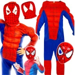 SPIDERMAN - STRÓJ DLA DZIECI + MASKA rozmiar L