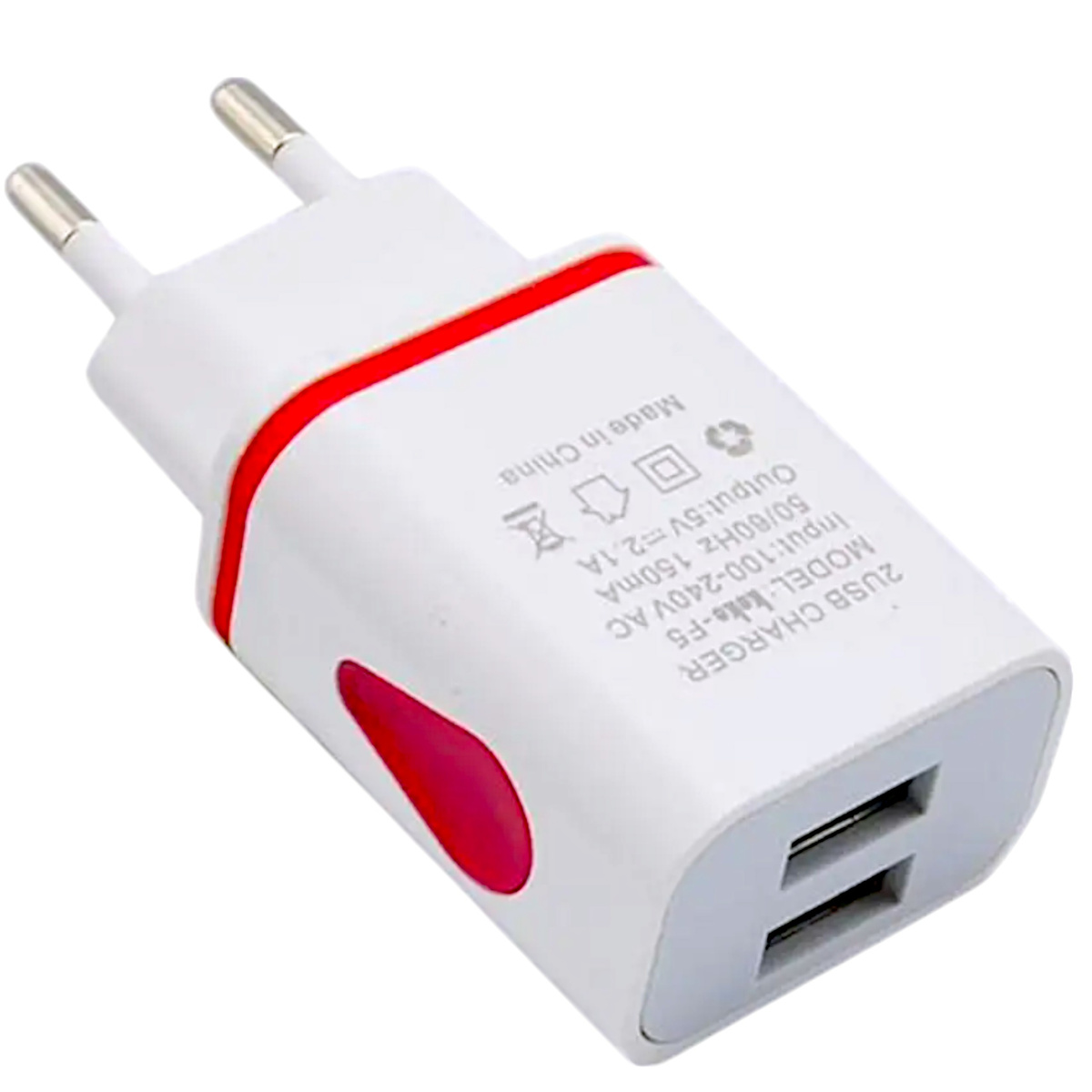 UNIWERSALNA ŁADOWARKA KOSTKA USB 2.A 5V ŁADOWARKA SIECIOWA DWA WYJŚCIA USB