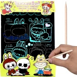 LABUBU - TĘCZOWA ZDRAPYWANKA + RYSIK WYDRAPYWANKA DLA DZIECI THE MONSTERS
