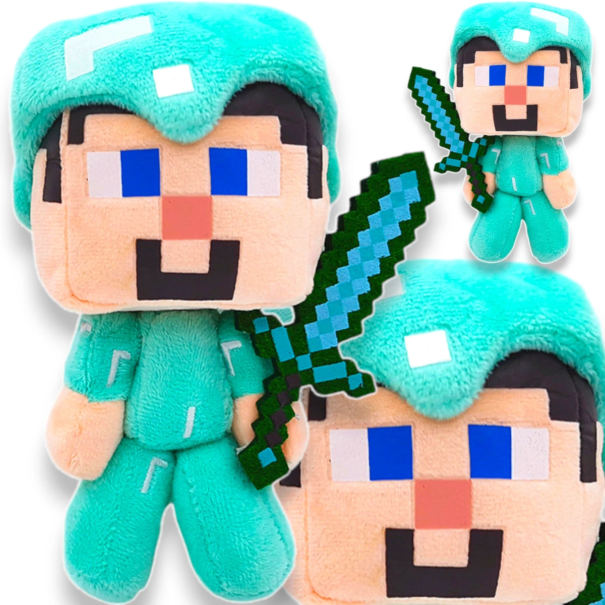 MINECRAFT Pluszowa Maskotka Diamentowy Steve 21cm