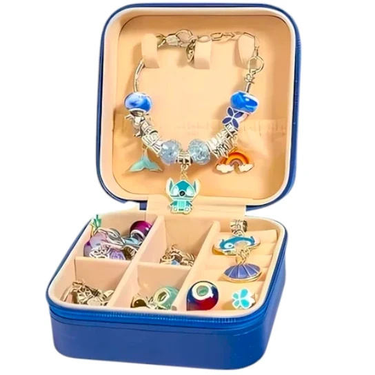 ZESTAW KORALIKÓW DO ROBIENIA BRANSOLETEK BIŻUTERII 40 EL STITCH LILO STICH