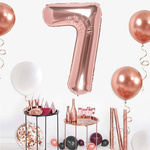 Balon Foliowy Cyfra 7 Rose 100cm