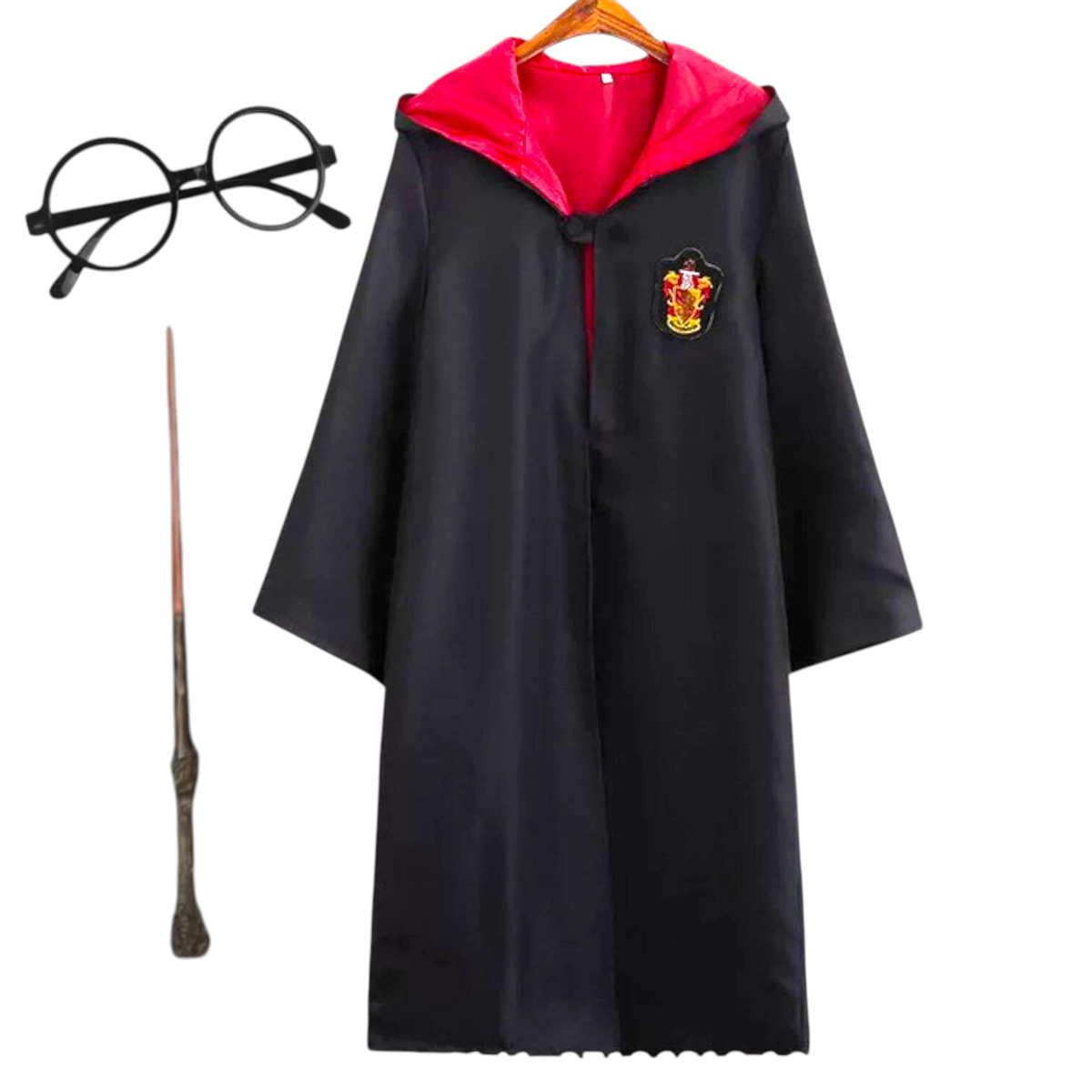 STRÓJ HARRY POTTER + OKULARY + RÓŻDŻKA ZESTAW HARREGO POTTERA