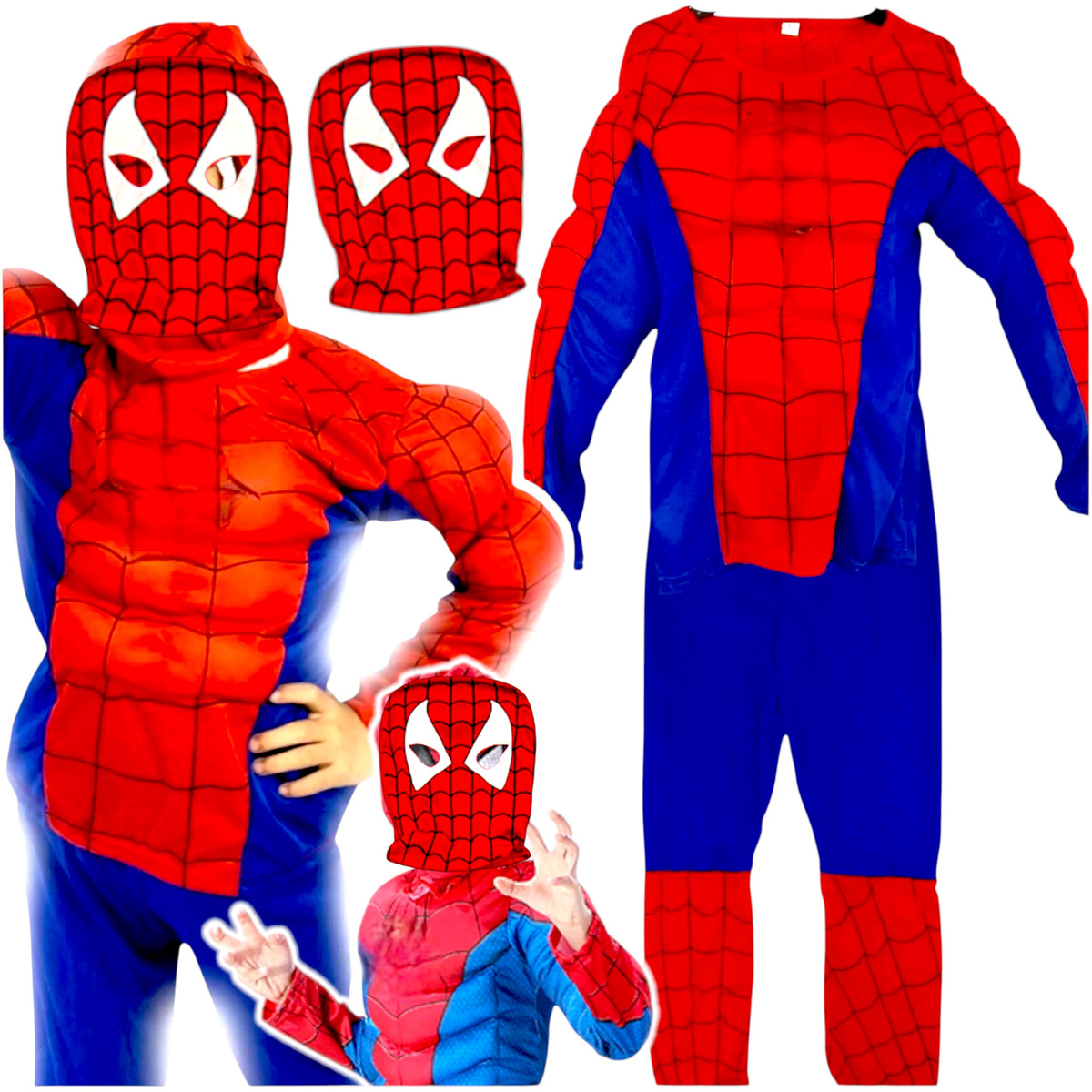 SPIDERMAN - STRÓJ DLA DZIECI + MASKA rozmiar M