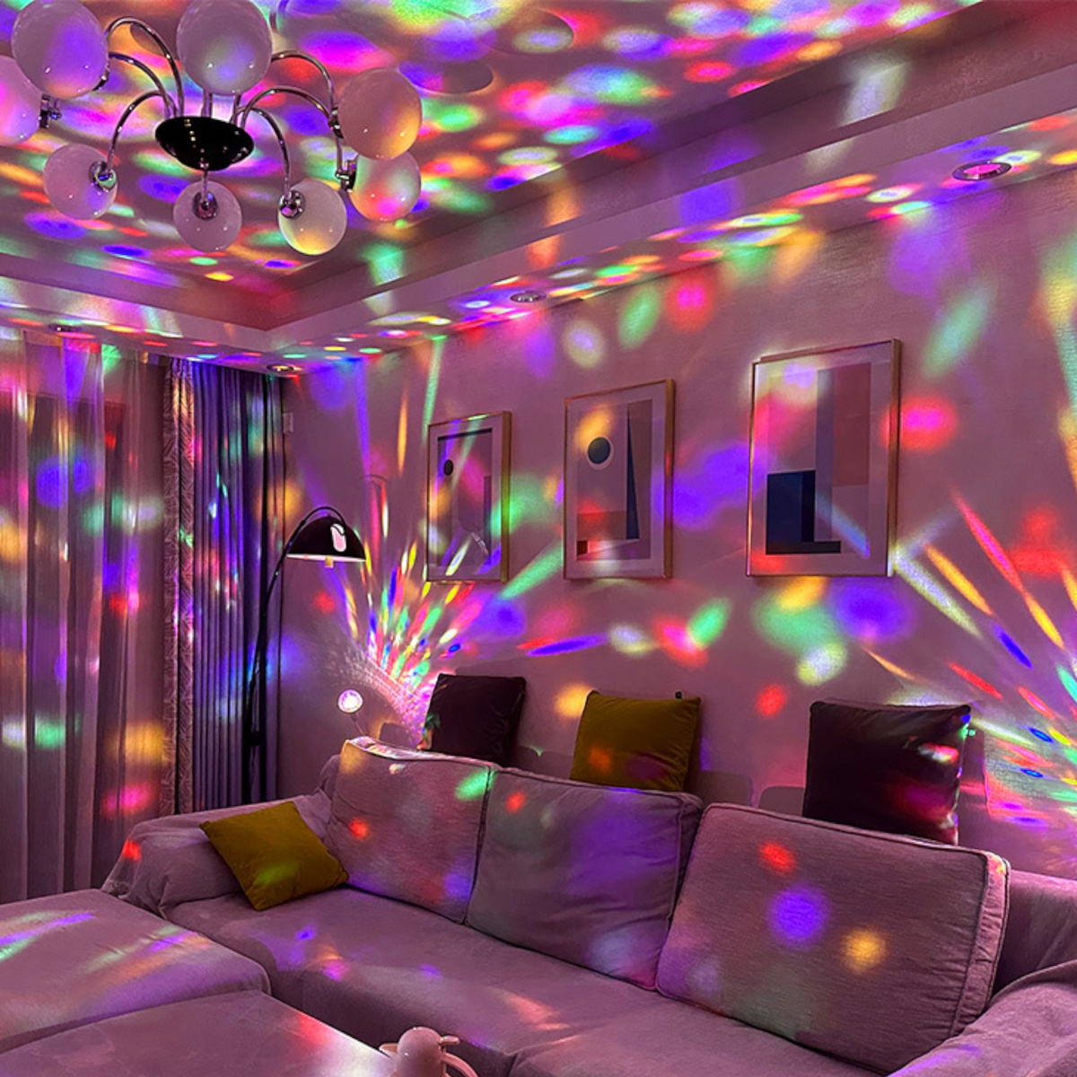 ŻARÓWKA DYSKOTEKOWA OBROTOWA LED DEKORACJA DESIGNERSKA KOLOROWY DIAMENT