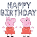 Zestaw balonów na urodziny HAPPY BIRTHDAY ŚWINKA PEPPA