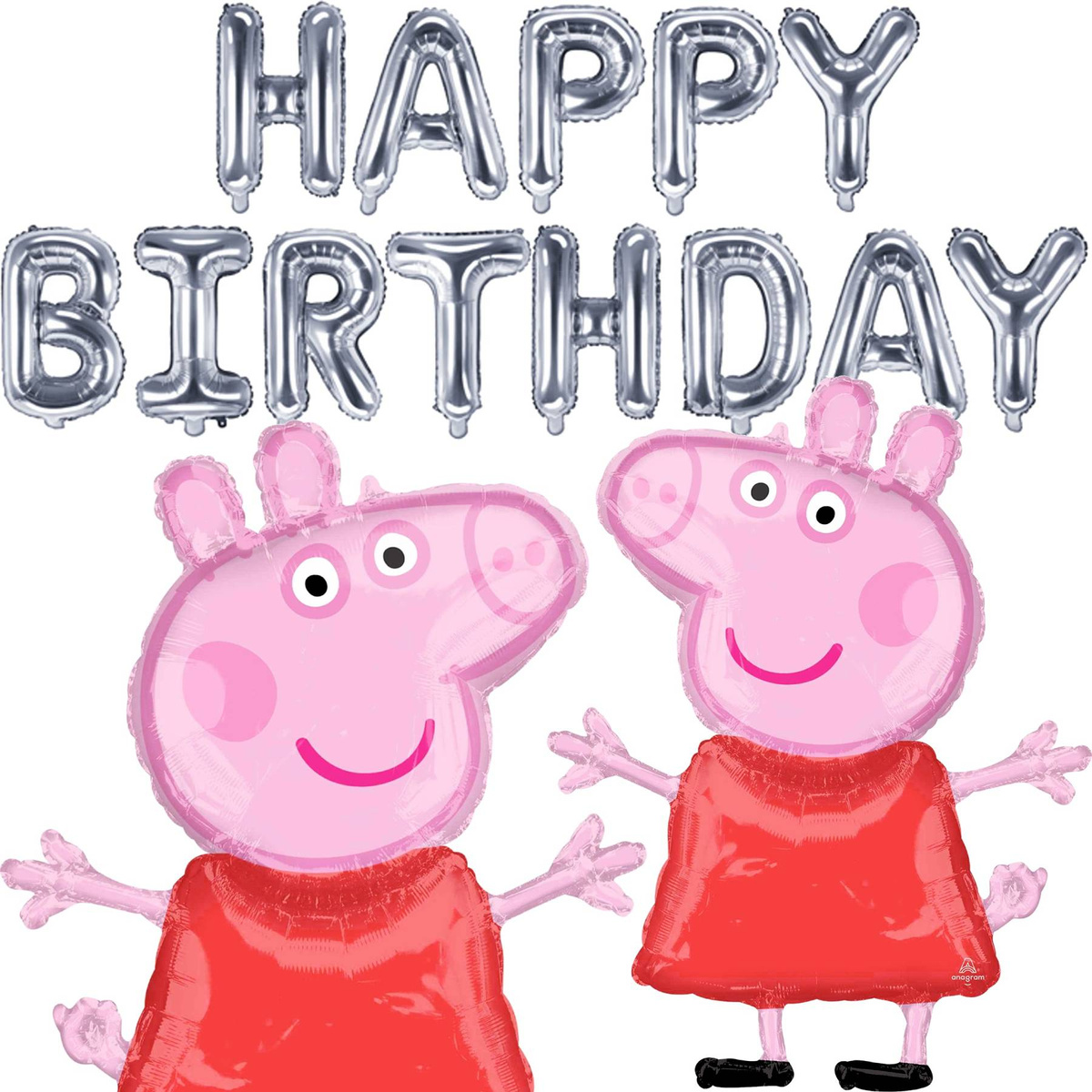 Zestaw balonów na urodziny HAPPY BIRTHDAY ŚWINKA PEPPA